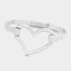 Silver Heart Metal Hollow Hook Bracelet Fashion Jewelry